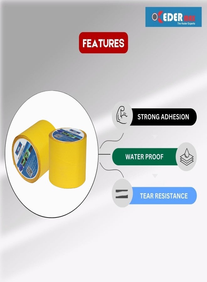 Keder Max Tarpaulin Repair Tape 5m 100% Waterproof, UV-Resistant & Heavy Duty Duct Tape Weatherproof Bond for Tarpaulins, Tents, HDPE, and More Multipurpose Use 9.5cm x 5m Roll per Pack (Yellow) - Image 4